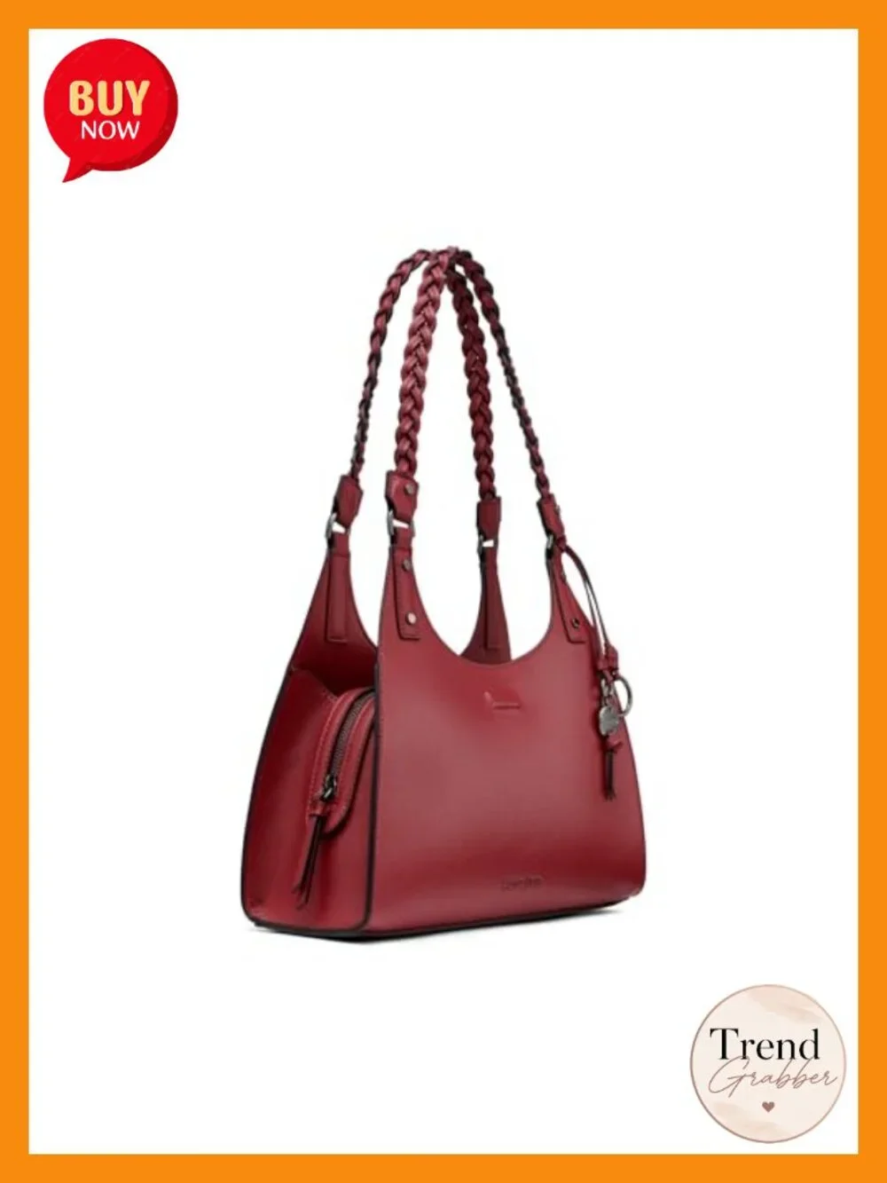 Vegan Leather Satchel Triple Compartment Shoulder Handbag